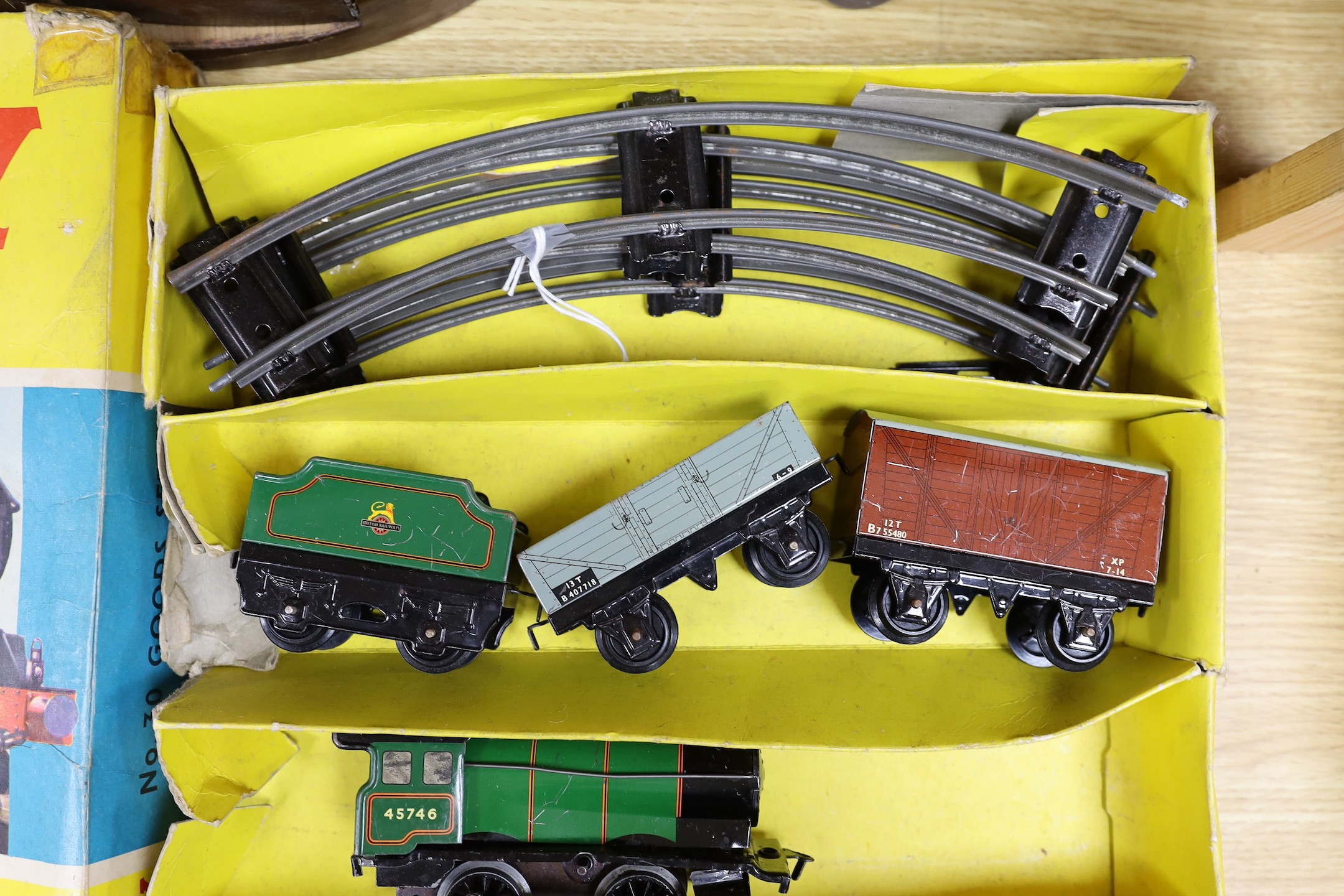 Hornby gauge 0 No. 30 goods train set, post war, boxed